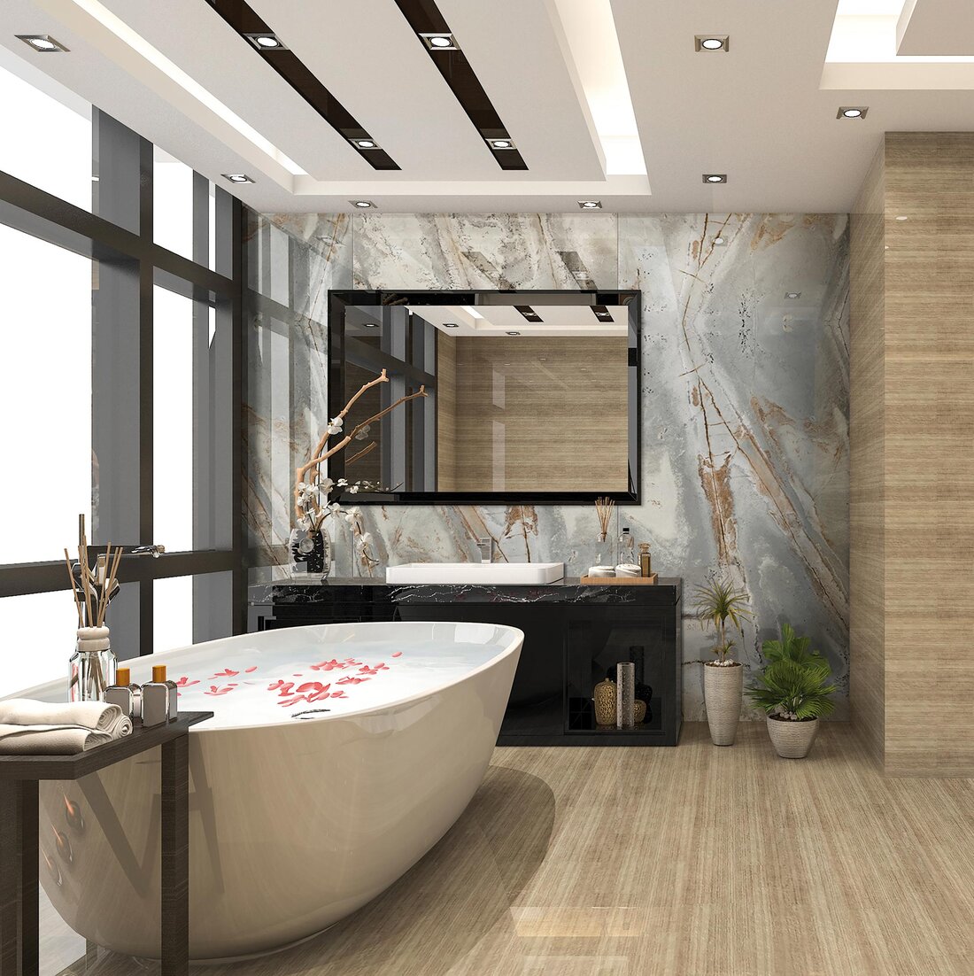 Badezimmer in Brauntönen
