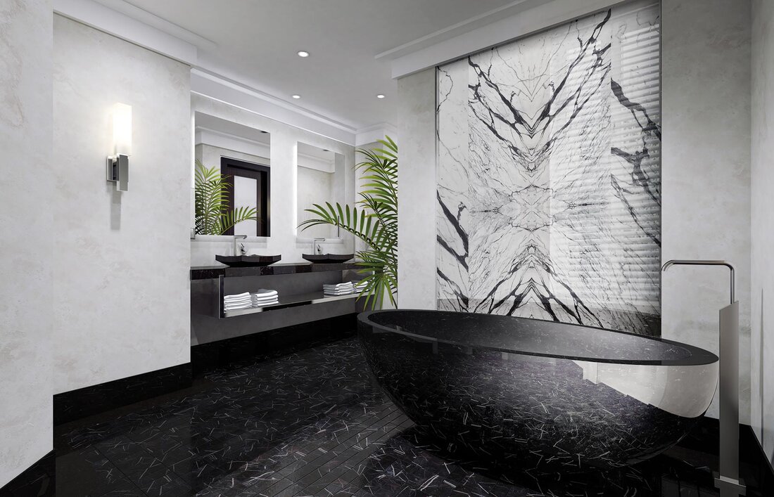 Badezimmer in Schwarz-Tönen