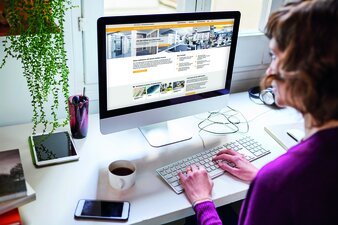 Hard at work on her computer