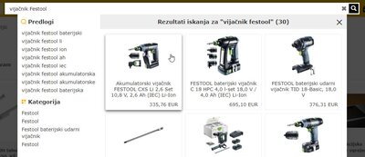 Z izboljšano funkcijo iskanja, se vam pregledno prikažejo ustrezni rezultati. © SCH